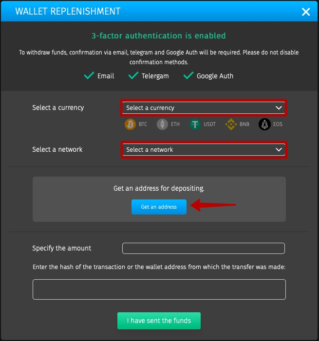 How to deposit a bitcoin wallet