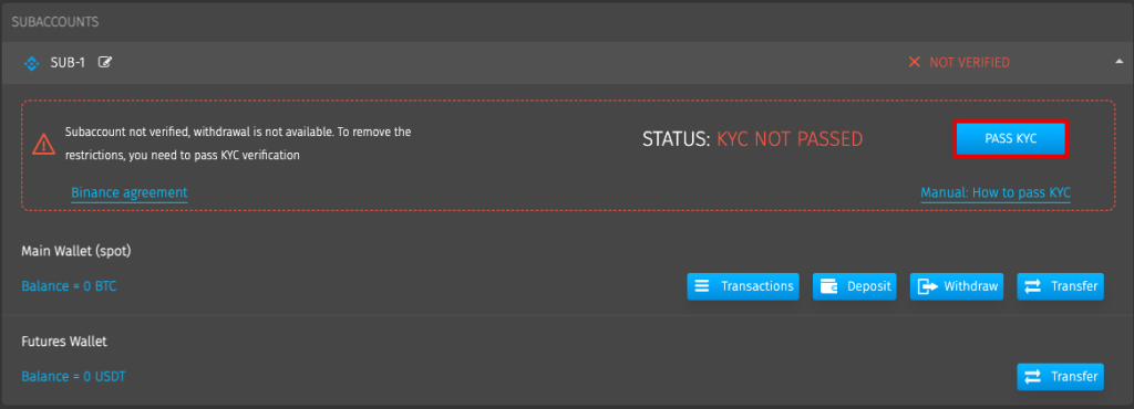 Binance sub-account